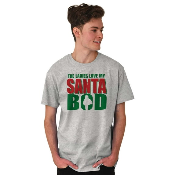 Funny Christmas Ladies Love Santa Bod Men's Graphic T Shirt Tees Brisco Brands S