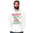 thumbnail image 1 of Funny Christmas Naughty But Nice Hoodie Sweatshirt Women Men Brisco Brands S, 1 of 6