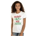 thumbnail image 1 of Funny Christmas Naughty But Nice Womens Fitted Plus Size Graphic Tee Brisco Brands 3X, 1 of 5