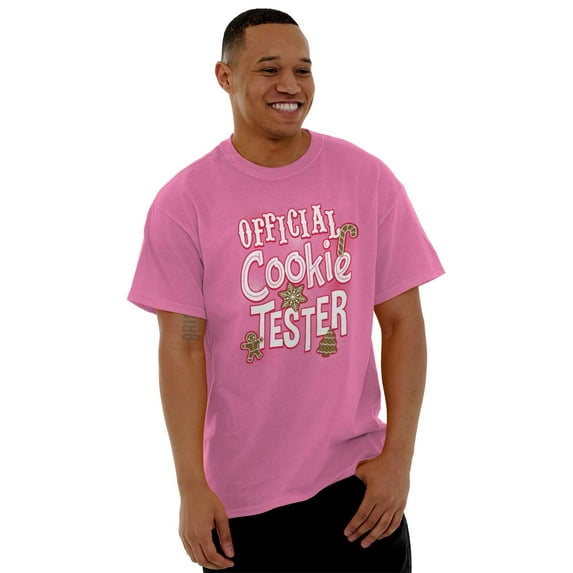 Funny Christmas Official Cookie Tester Plus Size Crewneck Graphic Tee Shirt Brisco Brands 3X
