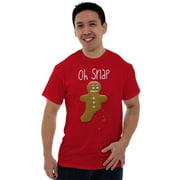 Funny Christmas Oh Snap Gingerbread Men's Graphic T Shirt Tees Brisco Brands X