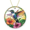 thumbnail image 1 of Funny Christmas Ornament,Beautiful Hummingbird And Flower,Xmas Round Ceramic Pendant, 1 of 6
