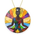 thumbnail image 1 of Funny Christmas Ornament,Black Woman Meditating In Lotus Position,Xmas Round Ceramic Pendant, 1 of 6