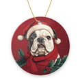 thumbnail image 1 of Funny Christmas Ornament,Funny Christmas Ornament,,Xmas Round Ceramic Pendant, 1 of 6