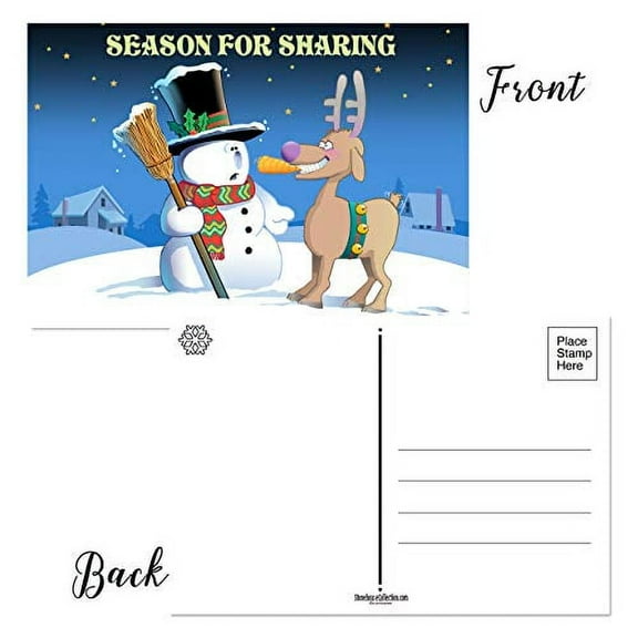 Funny Christmas Postcards - 50 Holiday Fun Postcards - 4 x 6 inch Postcards (Sha
