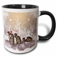 thumbnail image 1 of 3drose, Funny Christmas Rats with Christmas Hat, 15oz Two-tone Black Mug, 1 of 6