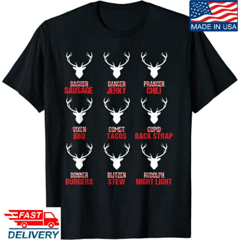 Funny Christmas Reindeer Hunter Deer Meat Hunting Gifts T-Shirt Funny Christmas Reindeer Hunter Deer Meat Hunting Gifts T-Shirt