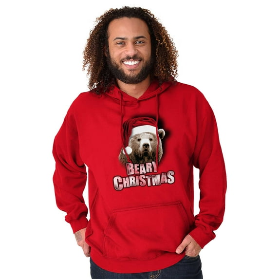 Funny Christmas Santa Bear Pun Hoodie Sweatshirt Women Men Brisco Brands S
