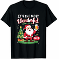 thumbnail image 1 of Funny Christmas Santa Claus Drinking Beer Wonderful Time T-Shirt for Adults Men and Women, 1 of 4