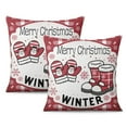 thumbnail image 1 of Funny Christmas Santa Claus Winter Snowflake Throw Pillows Cover Square Throw Pillow Case 2 Pack Vintage Pillowcase for Room Home Patio Bedroom Livingroom, 1 of 1