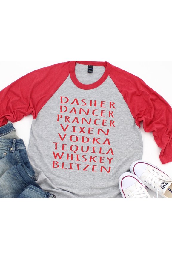 Funny Christmas Shirt Santa Reindeer Drinking Tee Christmas party shirt Unisex Tee Holiday