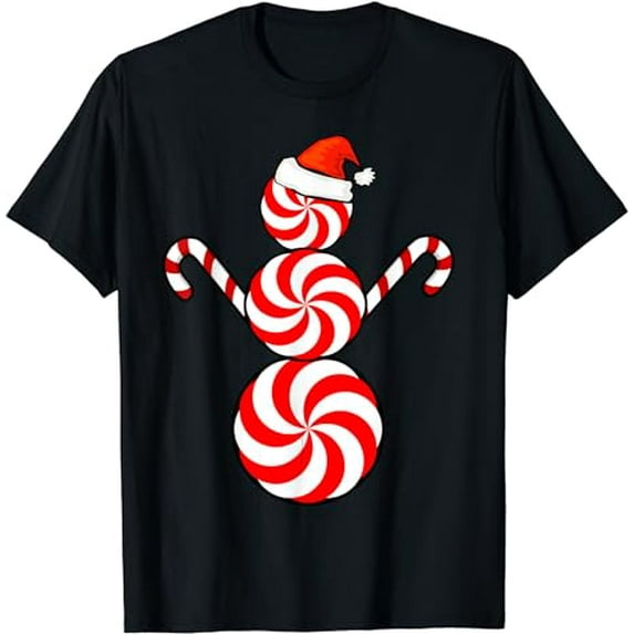 Funny Christmas Shirts Peppermint Candy Snowman T-Shirt