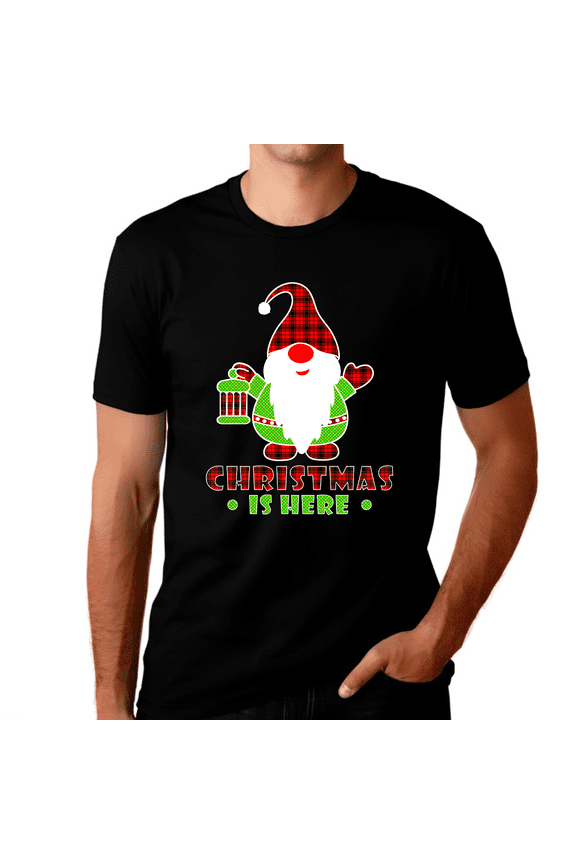 Funny Christmas Shirts for Men Matching Christmas Clothes for Men Plaid Christmas Gnome Shirt