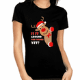 thumbnail image 1 of Funny Christmas Shirts for Women Christmas Tshirts Cute Reindeer Christmas Pajamas Shirt, 1 of 5