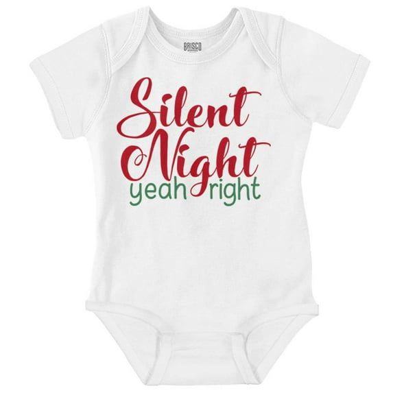 Funny Christmas Silent Night Joke Romper Boys or Girls Infant Baby Brisco Brands 12M
