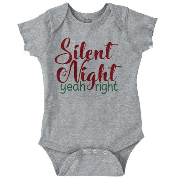 Funny Christmas Silent Night Joke Romper Boys or Girls Infant Baby Brisco Brands 18M
