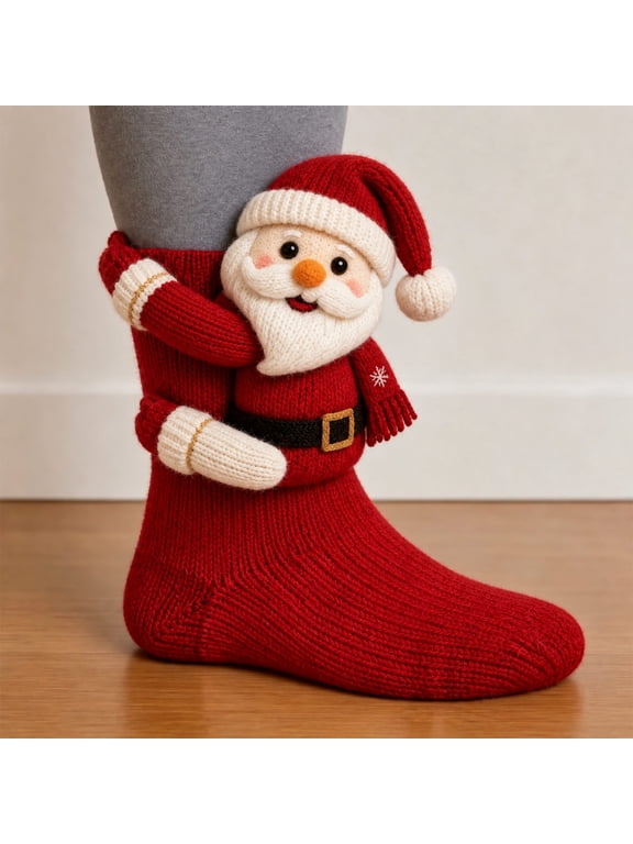 Funny Christmas Socks For Women And Men, Warm Novelty Holiday Socks Fun Winter Gift, Santa Claus Crew Socks, Cute Xmas Stocking Stuffers, Cozy Seasonal Footwear, Unisex Christmas Crew Socks