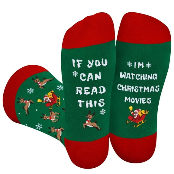 Funny Christmas Movie Socks for Men Women Teenage Boys Dad - Novelty Fun Funky Happy Odd Socks - Xmas Secret Santa Claus Gifts Presents Ideas Christmas Eve Box Stocking Fillers for Adults