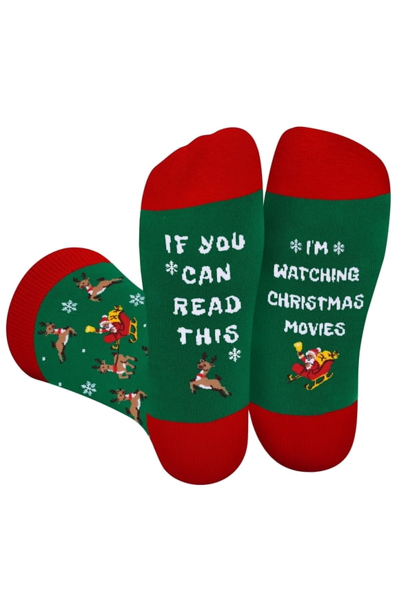 Funny Christmas Movie Socks for Men Women Teenage Boys Dad - Novelty Fun Funky Happy Odd Socks - Xmas Secret Santa Claus Gifts Presents Ideas Christmas Eve Box Stocking Fillers for Adults