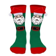 CANTUSTIME Funny Christmas Socks for Men Women Teens Boys - I Do It For The Ho's Holiday Novelty Fun Crew Funky Cute Crazy Silly 3D Hat and Beard Socks - Secret Santa Xmas Christmas Gifts Idea Stocking Stuffer
