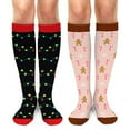thumbnail image 1 of Funny Christmas Knee High Festival Socks for Women Teens Girls - Secret Santa Gifts Novelty Fun Crew Funky Cute Crazy Gingerbread Lights Xmas Holiday Socks Funny Stocking Stuffers, 1 of 7