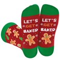 thumbnail image 1 of Funny Christmas Socks for Men Women Teens Boys - LET'S GET BAKED Gingerbread Man Holiday Novelty Fun Funky Cute Crazy Silly Socks - Secret Santa Xmas Christmas Gifts Ideas Stocking Stuffers, 1 of 8