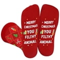 thumbnail image 1 of Funny Socks for Men Women Dad Teenage Boys - MERRY CHRISTMAS YOU FILTHY ANIMAL Novelty Fun Funky Happy Odd Socks - Xmas Secret Santa Gifts Presents Ideas Christmas Eve Box Stocking Fillers for Adults, 1 of 7