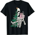 thumbnail image 1 of Funny Christmas Sorta Merry Sorta Scary Skeleton Xmas Tree T-Shirt Shirts, 1 of 4