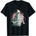 thumbnail image 1 of Funny Christmas Sorta Merry Sorta Scary Skeleton Xmas Tree T-Shirt, 1 of 3