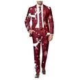 thumbnail image 1 of Funny Christmas Suits for Men 2 Piece Funny One Button Xmas Reindeer Jacket Tuxedo And Trousers Set Slim Fit Winter Party Ugly Christmas Suit, 1 of 6