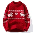 thumbnail image 1 of Funny Christmas Sweater - Mens Sweater, Mens Christmas Knit Mock Turtleneck Sweater Loose Xmas Deer Sweaters Long Sleeve Round Neck Pullover Sweater, 1 of 3