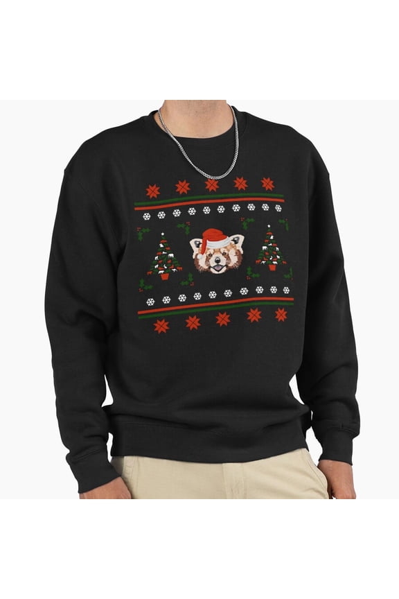 Funny Christmas Sweater Red Panda Cute Animal Funny Retro Graphic Unisex Sweatshirt G12026, Up to Size 5XL