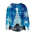thumbnail image 1 of Funny Christmas Sweater - Women's Sweaters, Women's Christmas Tree Printed Sweater Long Sleeve Round Neck Sweaters Pullover Tops, 1 of 4