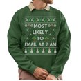 thumbnail image 1 of Funny Christmas Sweatshirt, Funny Christmas Sweatshirt, Most Likely To Email At 2 AM Xmas Sweater, 1 of 5