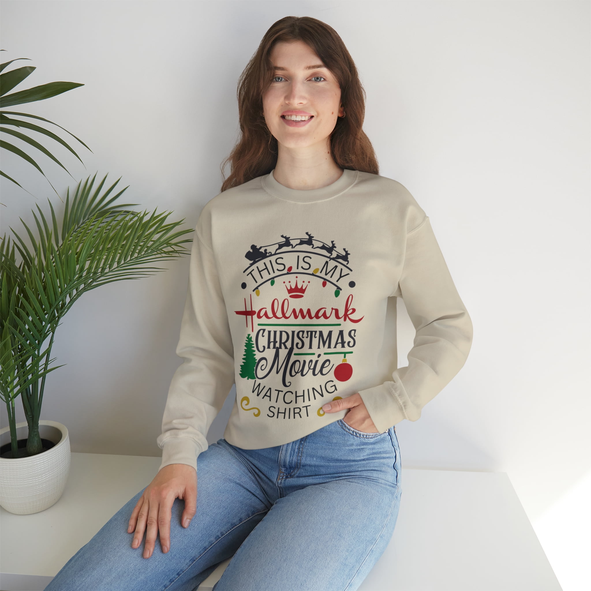 Funny Christmas Sweatshirt Hallmark Movie Watching Sweatshirt