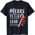 thumbnail image 1 of Funny Christmas T-Shirt 'Merss Yeter on Faston Fre' with Candy Design, 1 of 5