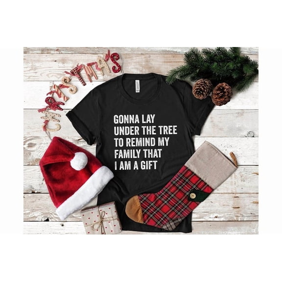 Funny Christmas T-Shirt for Men: Lay Under The Tree Xmas Tee