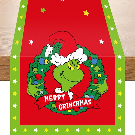 Funny Christmas Table Runner, Holiday Movie Merch Party Table Decor Supplies, Xmas Home Kitchen Dining Room Fireplace Decorations, 13x72 Inch Christmas Tablecloth, White Elephant Gag Gifts