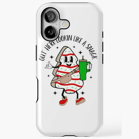 Funny Christmas Tree Cake Snack Holiday Humor Phone Case 17 16 15 14 13 ...