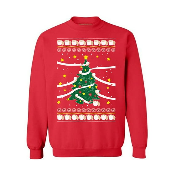 Funny Christmas Tree Sweater Xmas Tree Sweatshirt New Year Party Christmas Tree Crewneck Sweatshirt for Men Toilet Paper Sweater for Women Paper Tree Unisex Top Christmas 2020 Sweater Xmas Gifts