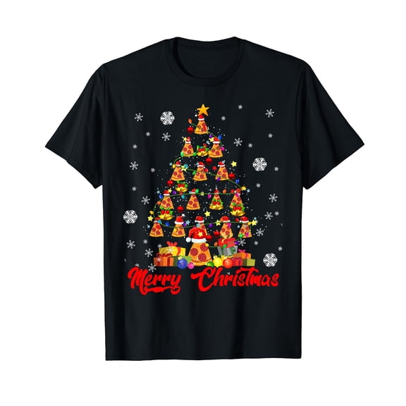 Funny Christmas Tree X-mas Lights Santa T-Shirt for Men Women Cotton Summer Top Tee