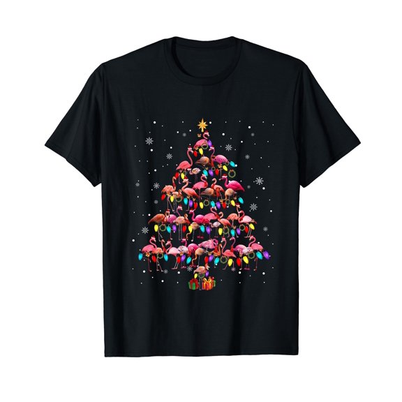 Funny Christmas Tree X-mas Lights Santa T-Shirt for Men Women Cotton Summer Top Tee