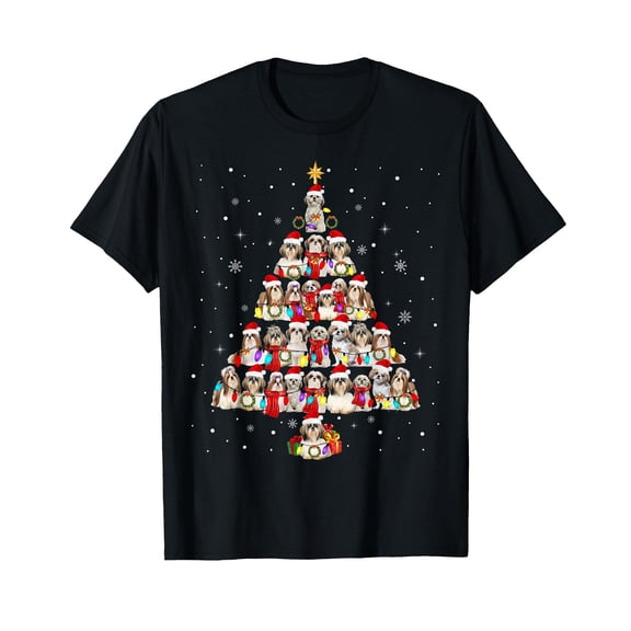 Funny Christmas Tree X-mas Lights Santa T-Shirt for Men Women Cotton Summer Top Tee