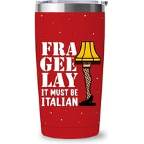 Funny Christmas Tumbler, 20 oz Stainless Steel Insulated Coffee Mugs with Lid and Straw, Xmas Cups Keep Drinks Cold & Hot, Christmas Story Merch White Elephant Gifts for Women Men - Frageelay