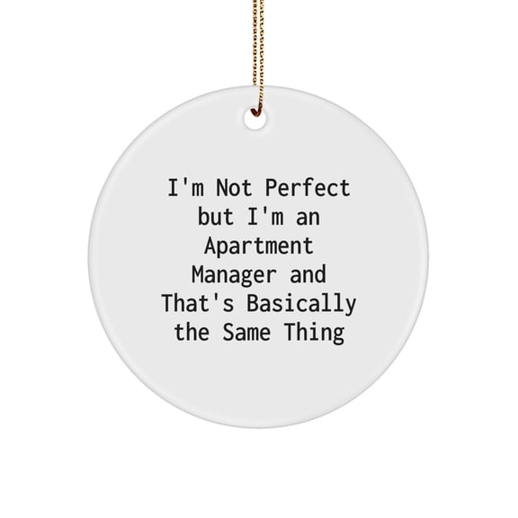 Funny Christmas Unique Gifts for Apartment Managers - I'm Not Perfect, Apartment Manager Gifts from Friends, Circle Ornament for Office