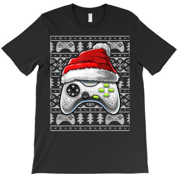 Funny Christmas Video Game Controller Funny Gamer Gift Holiday Graphic T-Shirt - Daily Wear Essential G5741, Up to 5XL