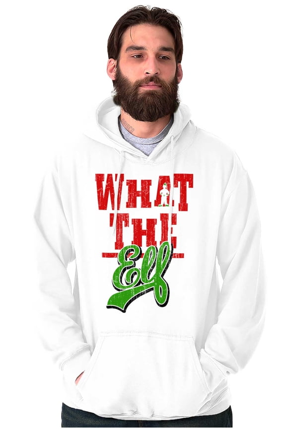 Funny Christmas What the Elf Xmas Hoodie Sweatshirt Women Men Brisco Brands X