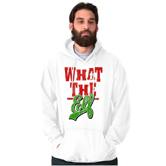 Funny Christmas What the Elf Xmas Unisex Plus Fleece Graphic Hoodie Brisco Brands 3X