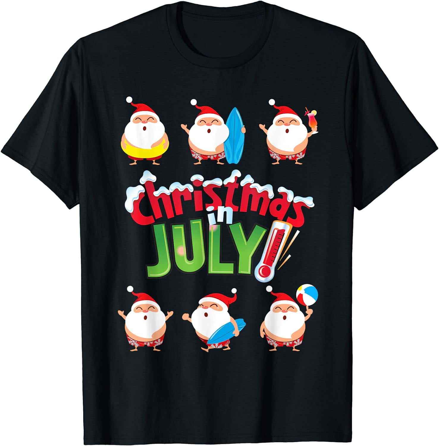 Funny Christmas in July Shirt Summer Beach Vacation Pool TShirt