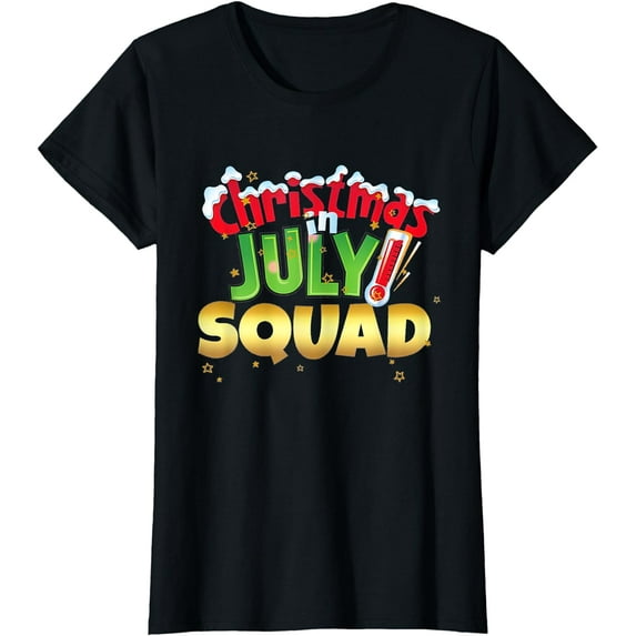 Funny Christmas in July Squad Shirt Summer Group Santa Xmas T-Shirt